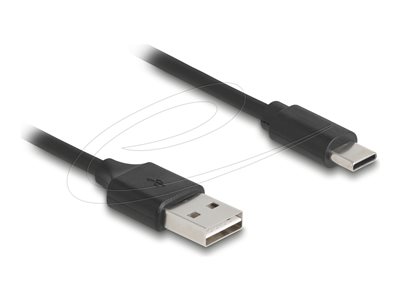 Delock  Spiralkabel EASY-USB 2.0 Typ-A Stecker zu USB Type-C