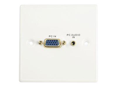 LINDY VGA/Audio Faceplate - Flush mount faceplate - HD-15, mini-phone stereo 3.5 mm - white - 1-gang