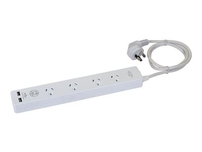 Dynamix A14U power distribution strip home & office with two USB Product shot Left-angle 79150