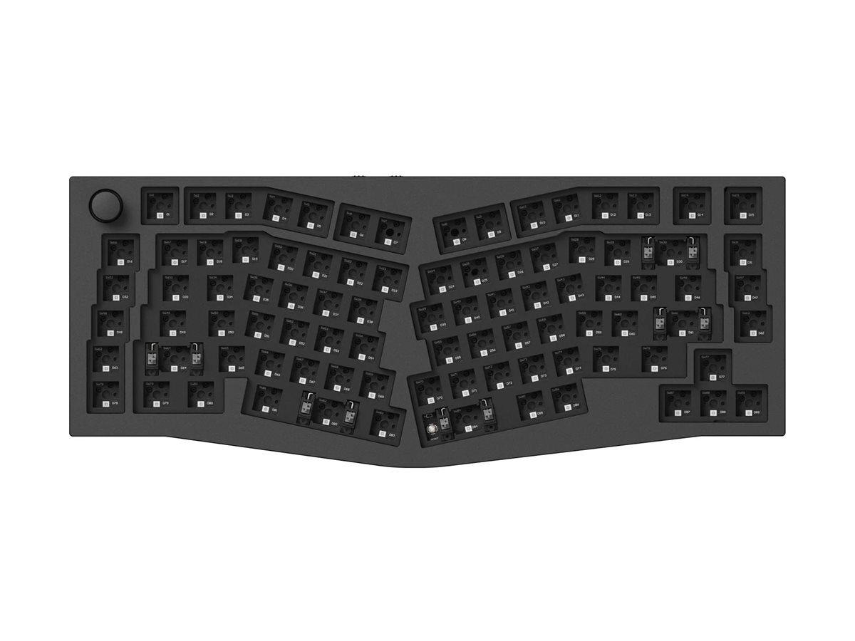 Keychron Q10 Pro keyboard QMK/VIA custom mechanical Alice layout 75% with knob carbon Component Front 71795