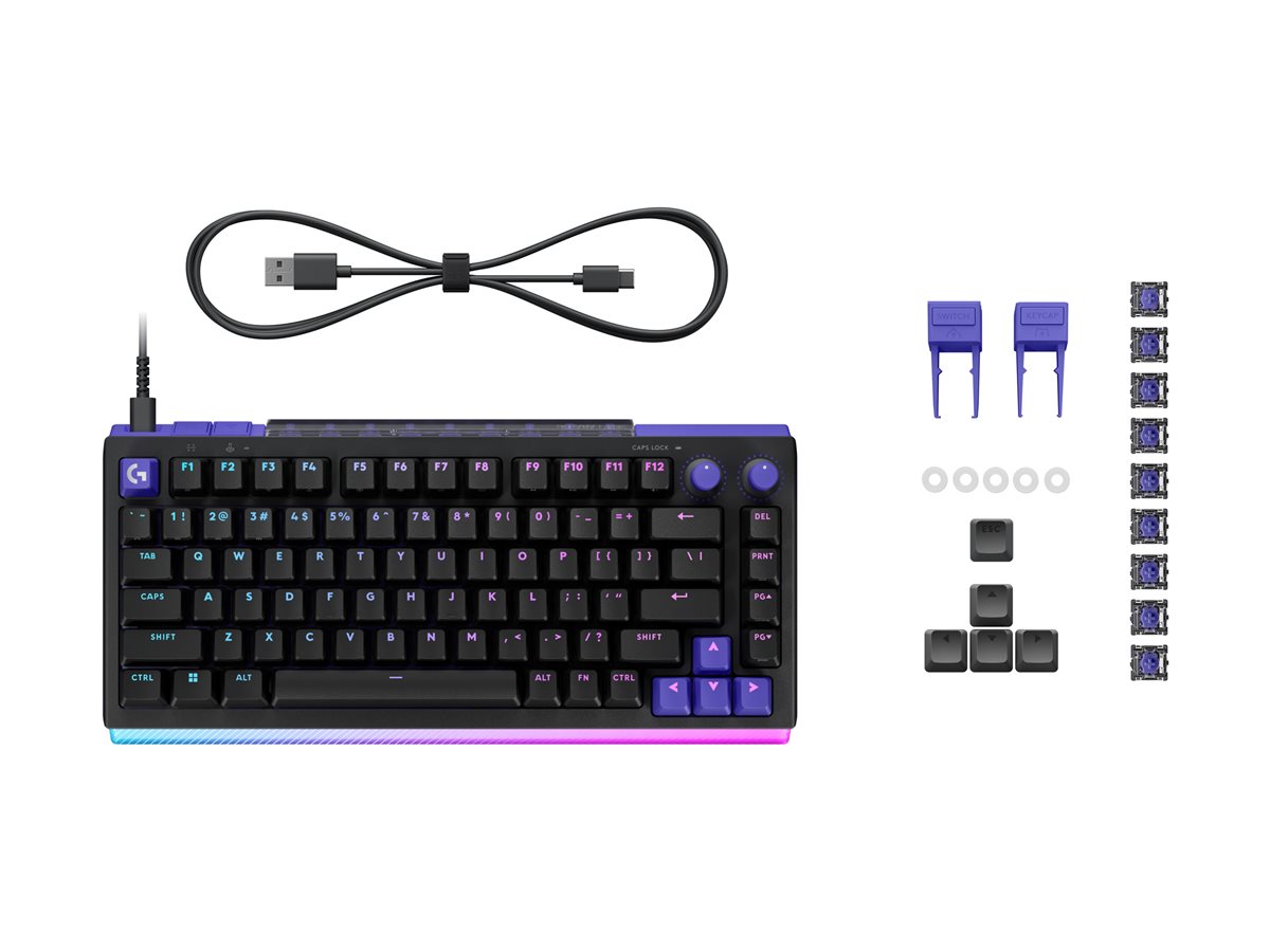 Logitech G G512 X 75 - klávesnice - TMR analogový, mechanický, lineární styl - s LED indikátor - QWERTY - Mezinárodní angličtina - černá Vstupní zařízení – foto 2