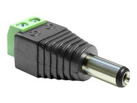 DeLOCK 2 pins terminalblok (male) - DC-strømstik 2,1 mm (male) Strømforsyningsadapter