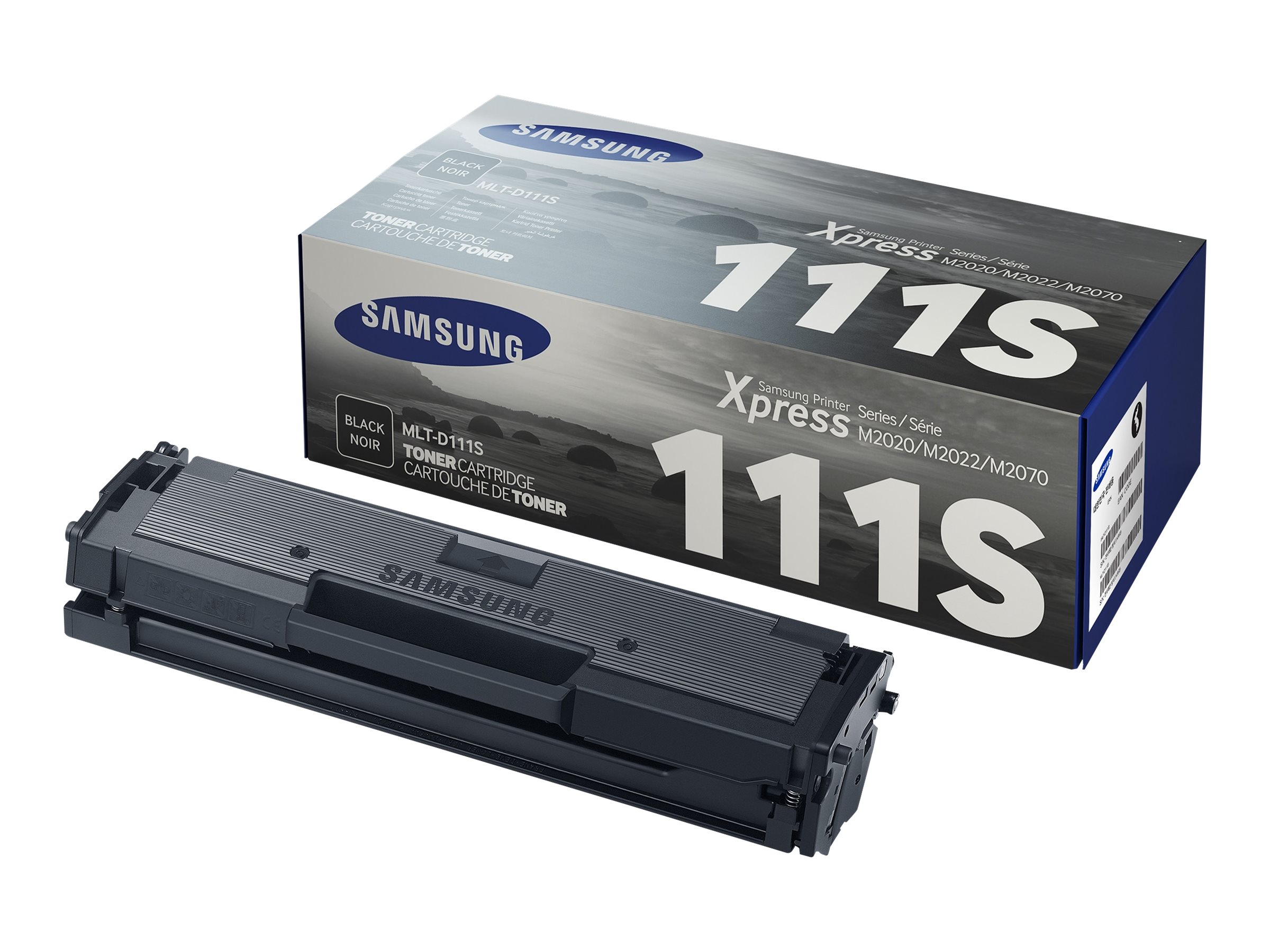 HP MLT-D111S black original toner cartridge Package view Right-angle 80044