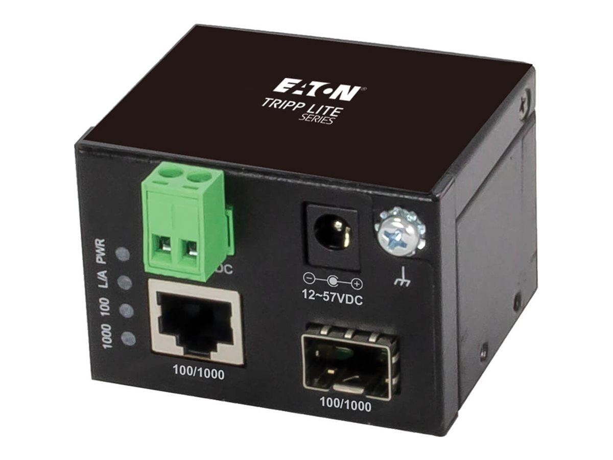 Eaton Tripp Lite Series Unmanaged Industrial Gigabit Copper to Fiber Media Converter
