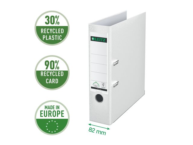 Leitz 180° Lever Arch File For A4 Capacity 600 Sheets White