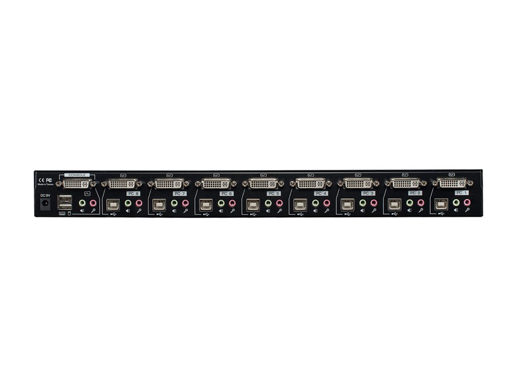 Switch KVM DVI-I Single Link, USB 2.0 & Audio, 8 ports