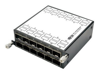 Tripp Lite 12-Port SFP+ 10Gbe Pass Through Cassette 6 QSFP+ to 4xSFP+Cables