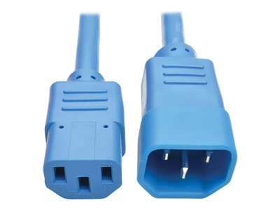 Câble D'alimentation IEC C14 Vers C13 - 30cm Bleu, 10A/250V, 18 AWG