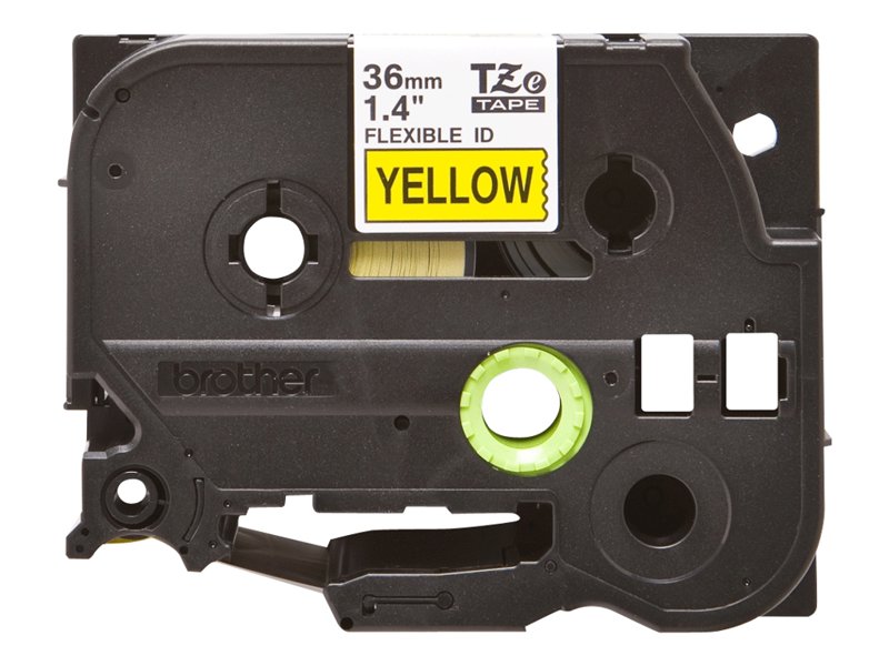 Ruban TZ laminé flexible 36mm Noir/Jaune