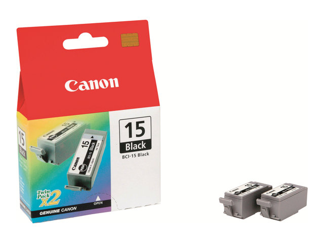 CANON 2x BCI-15bk Ink black TP i70 i80 8190A002