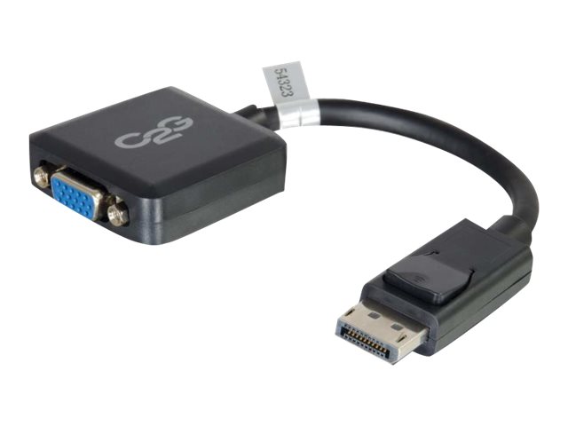 Image of C2G 20cm DisplayPort to VGA Adapter Converter - DP Male to VGA Female - Black - VGA adapter - 20 cm