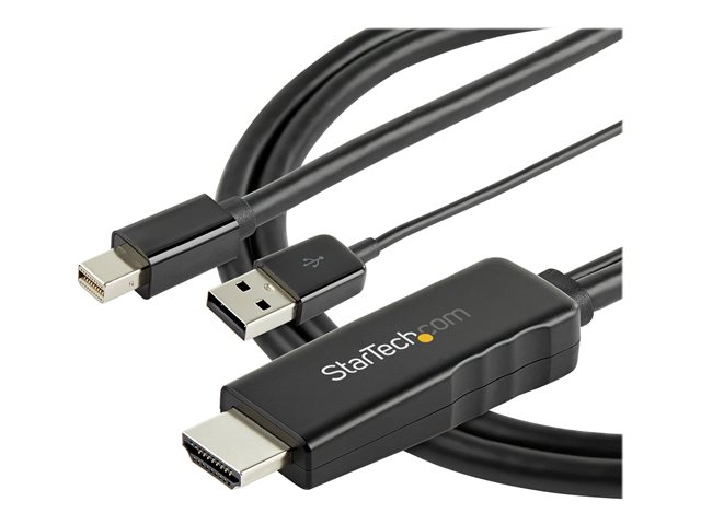 Image of StarTech.com 3ft (1m) HDMI to Mini DisplayPort Cable 4K 30Hz, Active HDMI to mDP Adapter Converter Cable with Audio, USB Powered, Mac & Windows, HDMI Male to mDP Male Video Adapter Cable - HDMI to mDP Converter (HD2MDPMM1M) - video / audio cable - Display