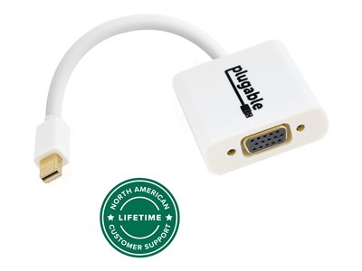 Plugable - Adapter - Mini DisplayPort (M) to 15 pin D-Sub (DB-15) (F) screwable