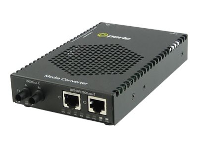 Perle S-1110DPP-M2ST2 - fiber media converter - 10Mb LAN, 100Mb LAN, GigE