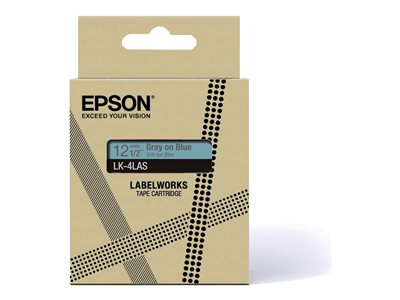 LabelWorks LK-4LAS - Grey on blue - Roll (1.2 cm x