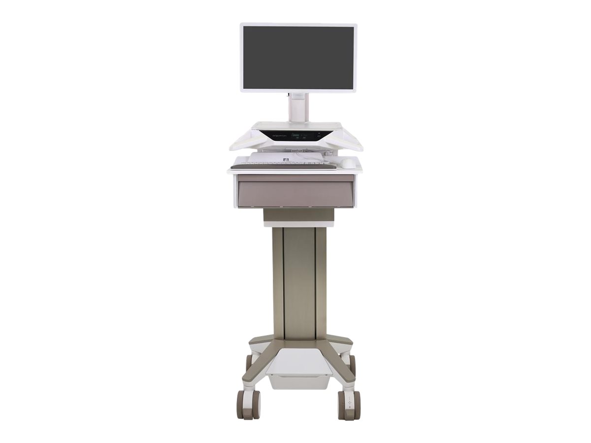 Ergotron CareFit Pro vozík - Electric Lift - pro LCD displej / klávesnice / myš / CPU - bílá, teplá šedá - kompatibilní s TAA – foto 2
