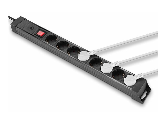 Multiprise 8 prises Schuko avec interrupteur, noir