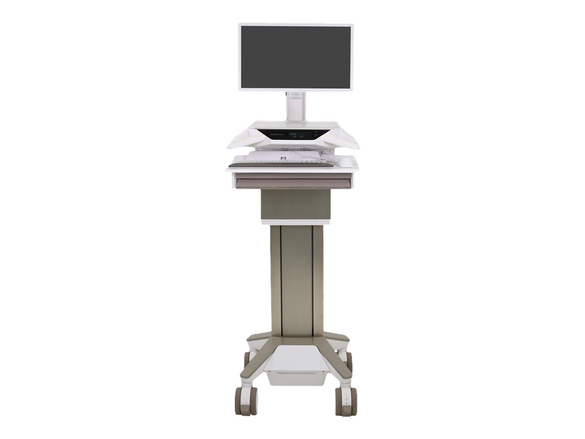 Ergotron CareFit Pro vozík - píst Constant Force - pro LCD displej / klávesnice / myš / CPU - bílá, teplá šedá - kompatibilní s TAA – foto 2
