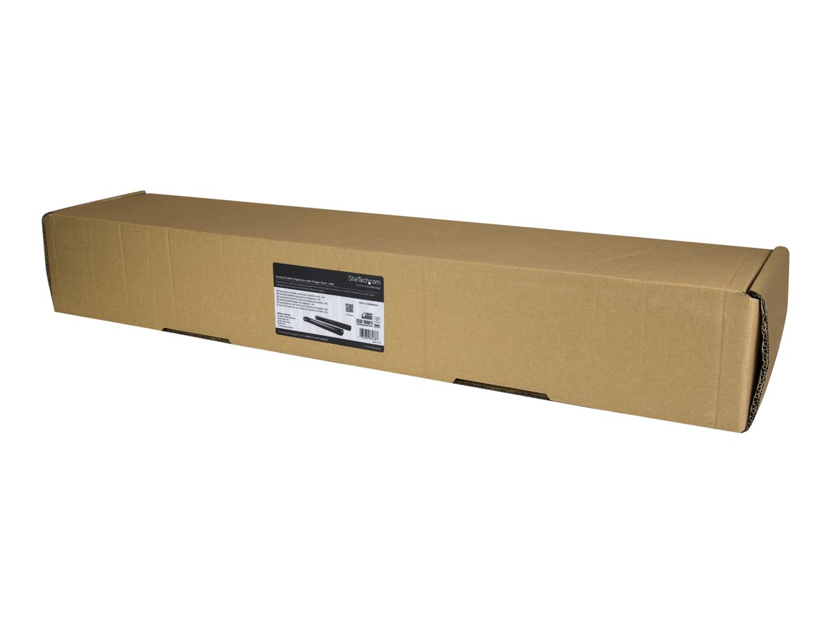 StarTech.com Vertical Cable Organizer with Finger Ducts - Vertical Cable Management Panel - Rack-Mount Cable Raceway - 0U - 6 ft. (CMVER40UF) - kabelový organizér - 40U – foto 5