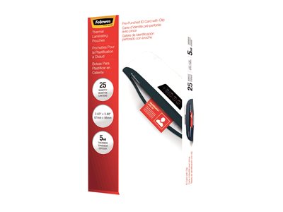 Fellowes 25-pack clear glossy laminating pouches