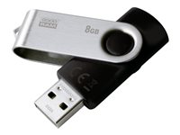 GOODRAM UTS2 8GB USB 2.0 Sort Sølv