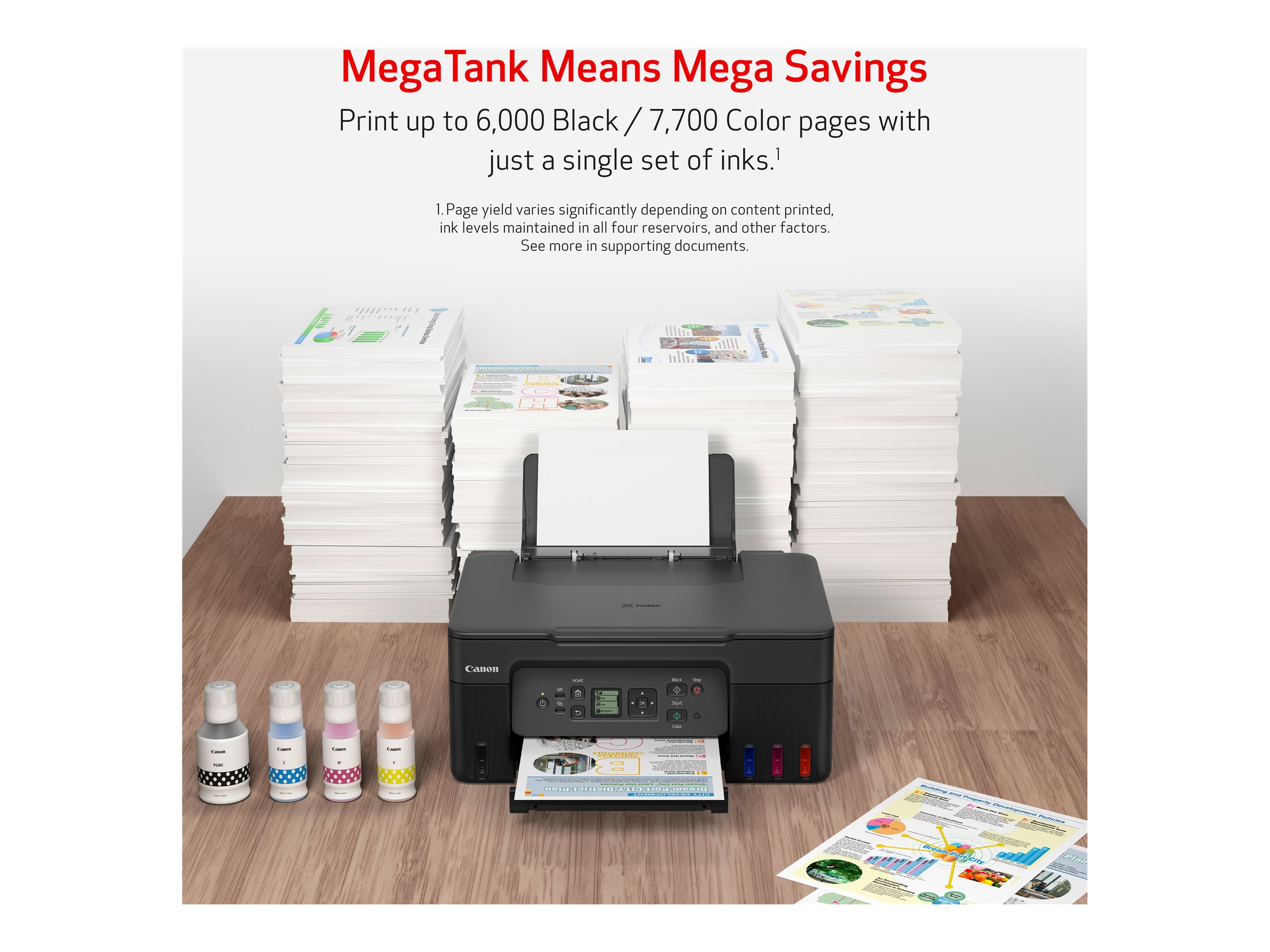 Canon PIXMA G3270 MegaTank All-in-One Wireless Color Printer with  Integrated Ink Tanks (Black) - 5805C002