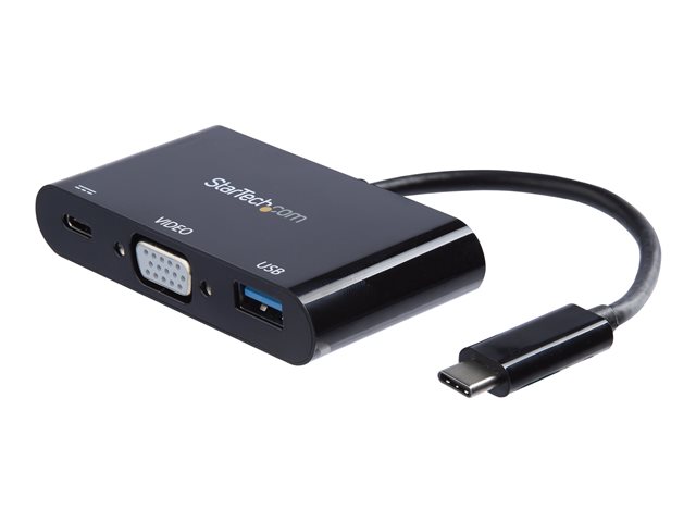 Image of StarTech.com USB-C VGA Multiport Adapter - USB-A Port - with Power Delivery (USB PD) - USB C Adapter Converter - USB C Dongle (CDP2VGAUACP) - docking station - USB-C / Thunderbolt 3 - VGA