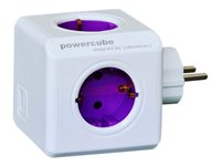 Allocacoc PowerCube ReWirable USB Strømfordelingsenhed 4-stik Lilla Hvid