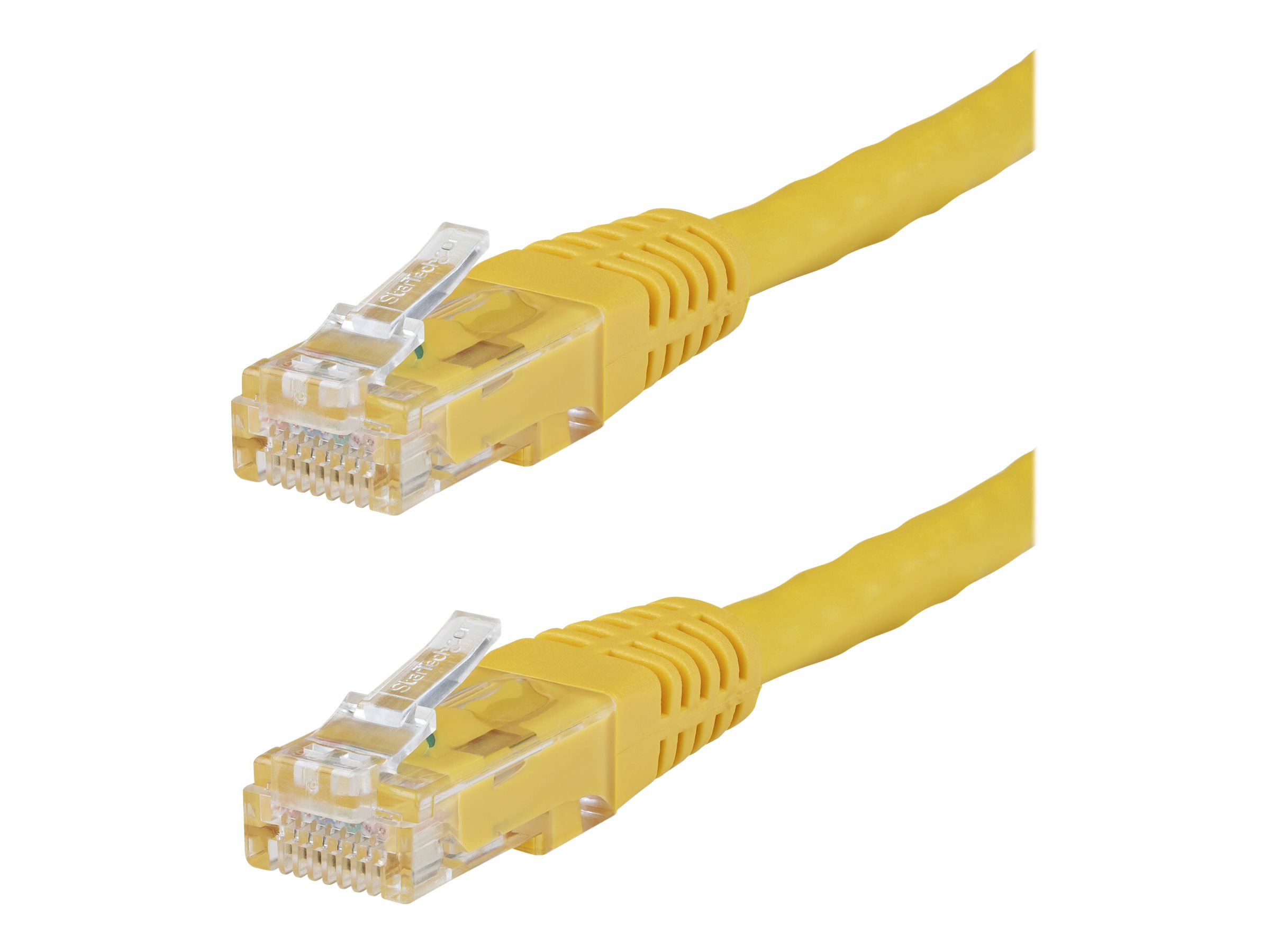 Startech 8ft CAT6 Ethernet Cable, 10 Gigabit Molded RJ45 650MHz 100W PoE Patch Cord, CAT 6 10GbE UTP Network Cable with Strain Relief, Yellow, Wiring is UL Certified/TIA