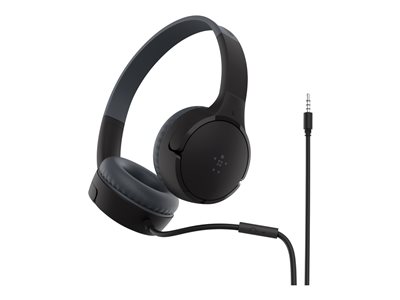 Belkin SoundForm Mini Headphones with mic on-ear wired 3.5 mm jack black image