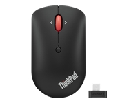 Lenovo ThinkPad Compact - Mouse - right and left-handed - optical - 4 buttons - wireless - 2.4 GHz - USB-C wireless receiver - black - OEM - for Flex 7 14; Slim 7 ProX 14; ThinkPad E14 Gen 3; P15v Gen 3; X1 Fold 16 Gen 1; X1 Nano Gen 2