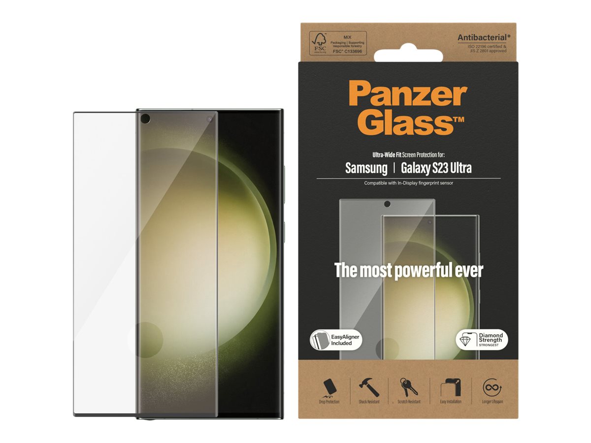 PanzerGlass Samsung Galaxy S23 Ultra (FingerPrint ready - okrajově lepené s "puntíkem" pro otisk prstu) – foto 3