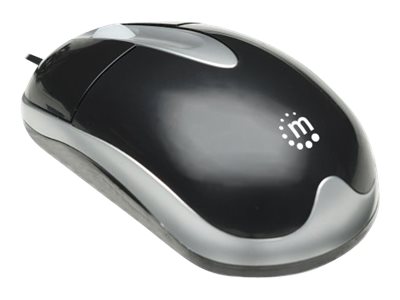 Manhattan MH3 USB Wired Mouse, Black/Grey, 1000dpi, USB-A, Optical, Sturdy, Three Button with Scroll Wheel, Three Year Warranty, Box