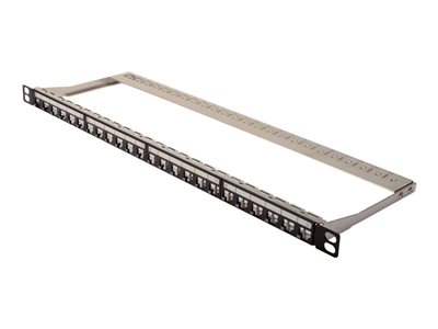 DIGITUS Patchpanel 0,5HE 24-Port Modular geschirmt schwarz - DN-91422