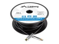Lanberg HDMI han -> HDMI han 3840 x 2160 - 60 Hz 100 m Sort