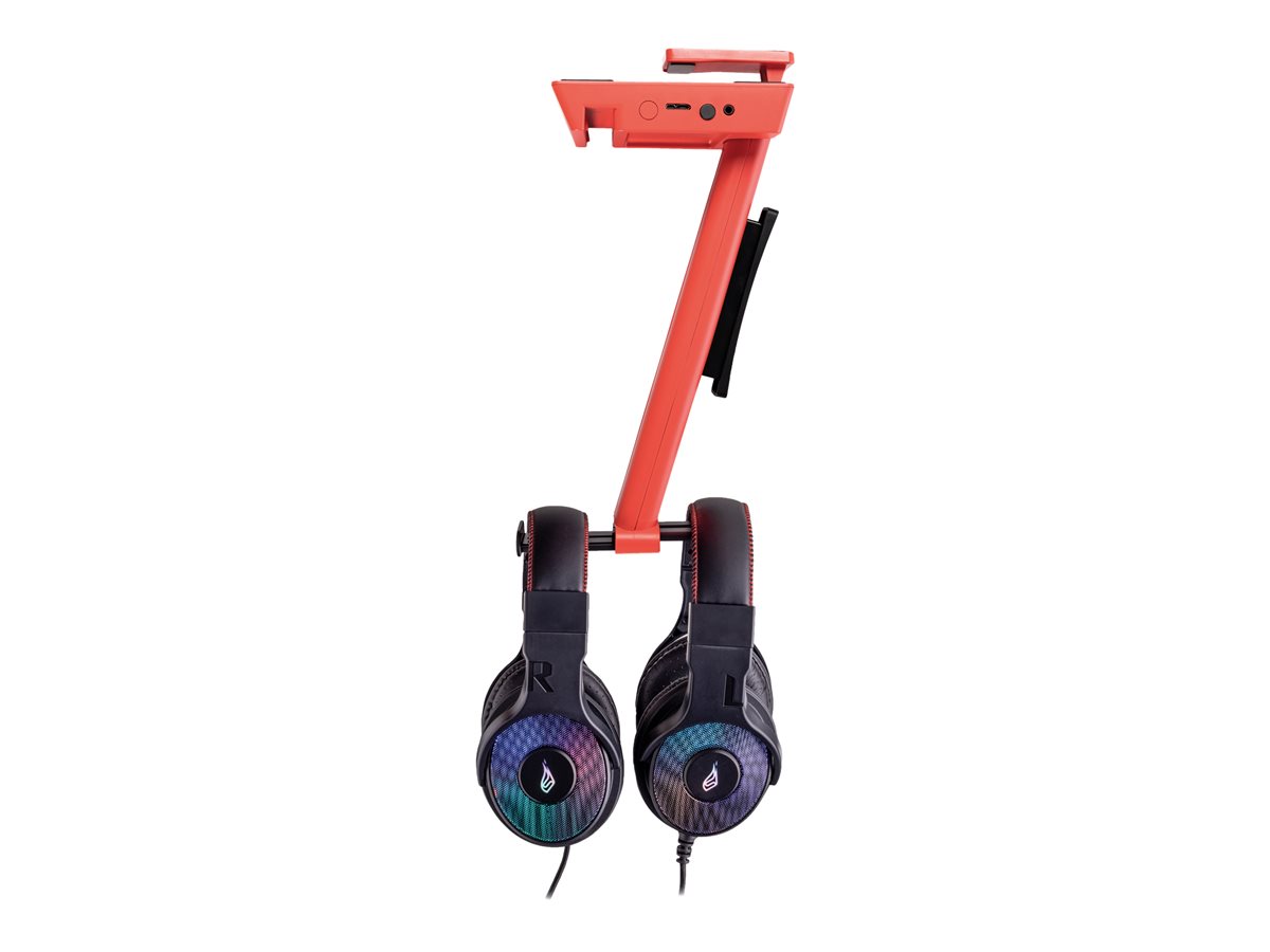 VERBATIM SUREFIRE VINSON N2 DUAL BALANCE GAMING RGB MULTI-FUNCTION HEADSET STAND RED WCF (P)