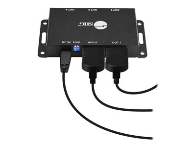 SIIG 4-Port HDMI 2.0 Mini Splitter Amplifier with EDID Management