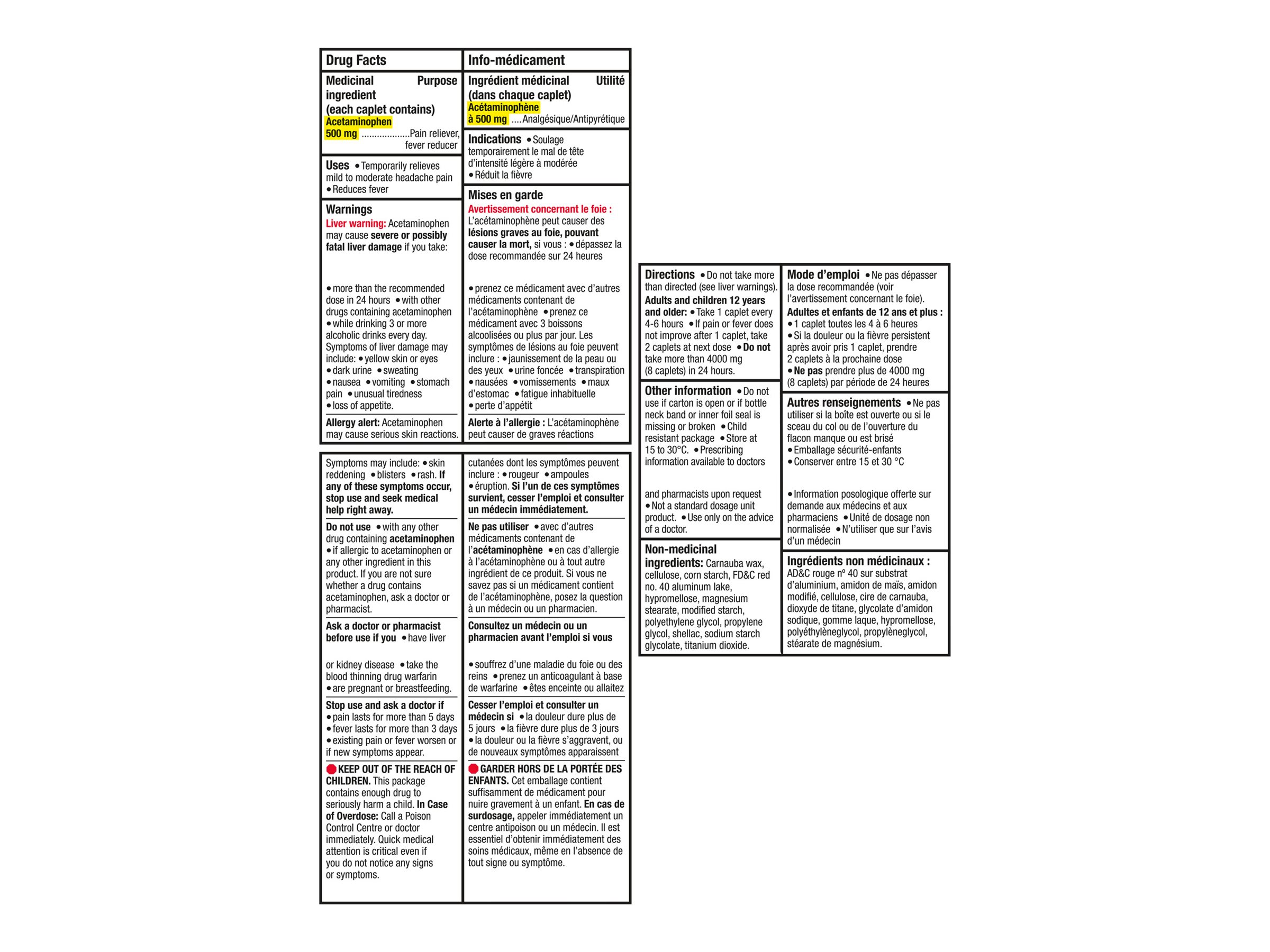 Tylenol* Extra Strength Acetaminophen Caplets - 500mg - 24's� �