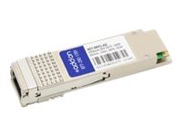 AddOn - QSFP+ transceiver module (equivalent to: Dell 407-BBYS) - 40 Gigabit LAN - 40GBASE-SR4 - MPO multi-mode - up to 492 ft - 850 nm - TAA Compliant - for Dell Networking S4048, S6010; PowerSwitch S5212, S5224; Dell EMC Networking N3132, S4048