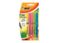 Bic Brite Liner Grip Highlighter Fluorescent Blue Fluorescent Orange Fluorescent Yellow Fluorescent Green Fluorescent Pink Pack Of 5