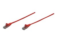 Intellinet Network Patch Cable, Cat6, 1m, Red, CCA, U/UTP, PVC, RJ45, Gold Plated Contacts, Snagless, Booted, Lifetime Warran