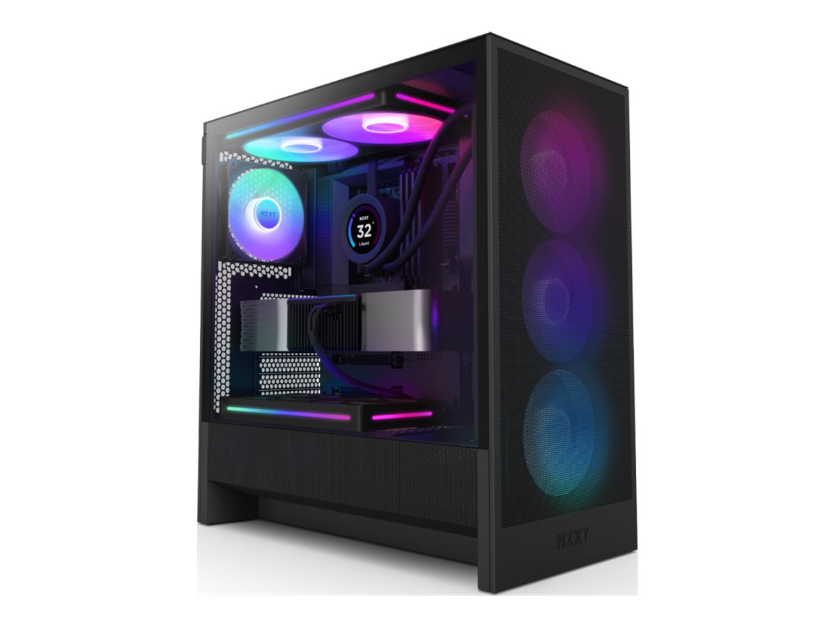 NZXT H5 Flow RGB mid tower extended Product shot Left-angle 79750