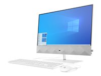 HP Pavilion 24-k0022na - All-in-one - Core i5 10400T / 2 GHz - RAM 8 GB - SSD 512 GB - NVMe, HP Value - UHD Graphics 630 - GigE - WLAN: 802.11a/b/g/n/ac, Bluetooth 5.0 - Win 10 Home 64-bit - monitor: LED 23.8" 1920 x 1080 (Full HD) - keyboard: UK - snowflake white