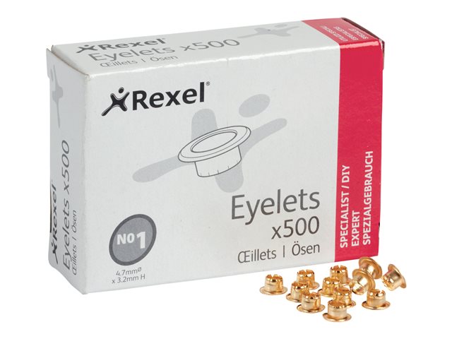 Rexel No1 Eyelets Copper Pack Of 500