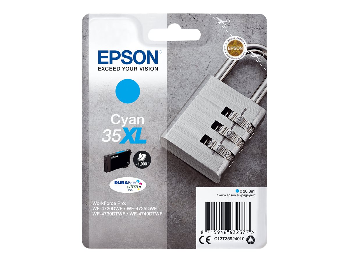 Epson 35XL - XL - azurová - originální - inkoustová cartridge – foto 2