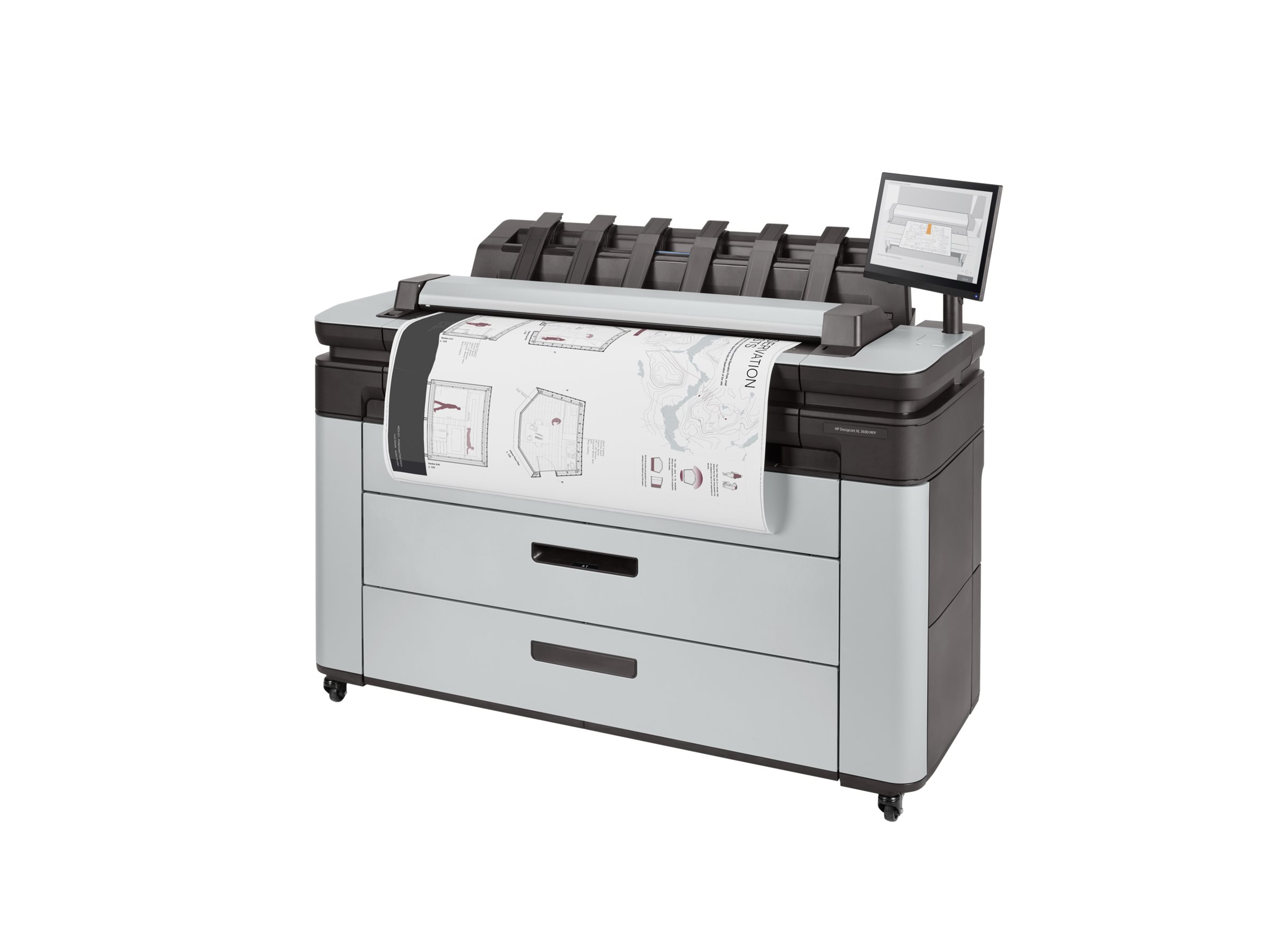 HP DesignJet XL 3600dr multifunction printer Product shot Back 79000