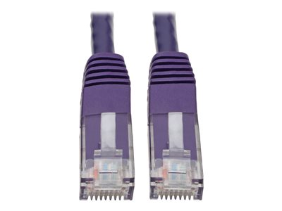 Tripp Lite Premium Cat5/Cat5e/Cat6 Gigabit Molded Patch Cable, 24 AWG, 550 MHz/1 Gbps (RJ45 M/M), Purple, 25 ft.
