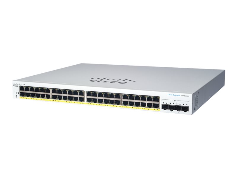 Cisco Business 220 Series CBS220-48P-4G - commutateur - 52 ports - intelligent - Montable sur rack