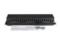 Startech Horizontal 2U Server Rack Cable Management Finger Duct w/ Cover - 19" Network Rack Wire Duct Raceway Panel - Slotted