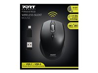PORT Connect SILENT - mouse - 2.4 GHz - black